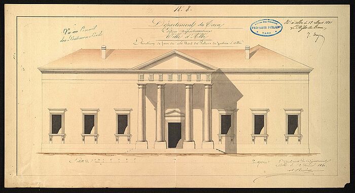 Agrandissement du Palais de justice. Construction d'une nouvelle salle pour la Cour d'assises, 1841, 4 N 52/8